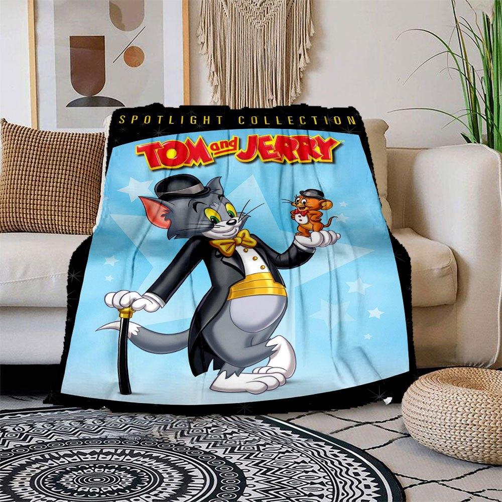 Tom and Jerry Spotlight Collection DVD Box SetBlanket Flannel Throw Blanket for Sofa, Bed, Travel, Camping, Office