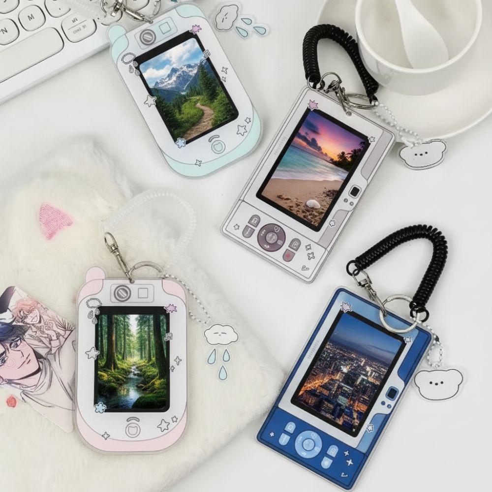 Keychain Pendant Acrylic Card Holder 3 Inch Kpop Photocard Holder for Backpack Accessory