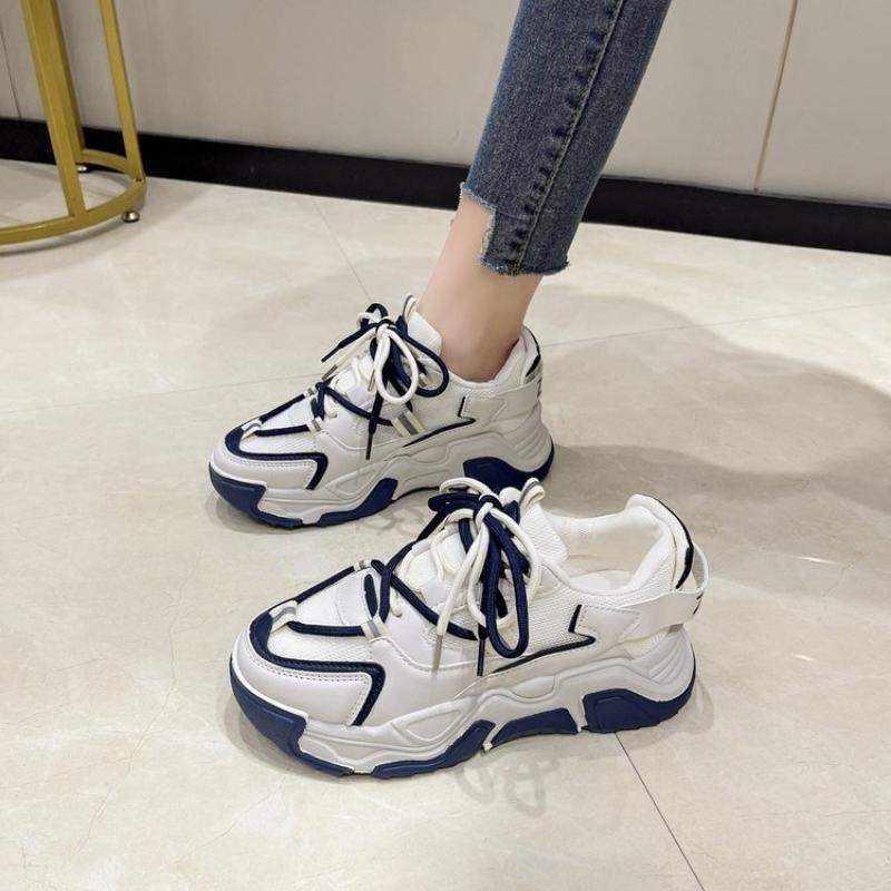 Модная женская обувь 2024 года, новая модная дышащая сетчатая универсальная повседневная обувь, женская обувь на шнуровке, на платформе, кроссовки для женщин, Zapatos Mujer