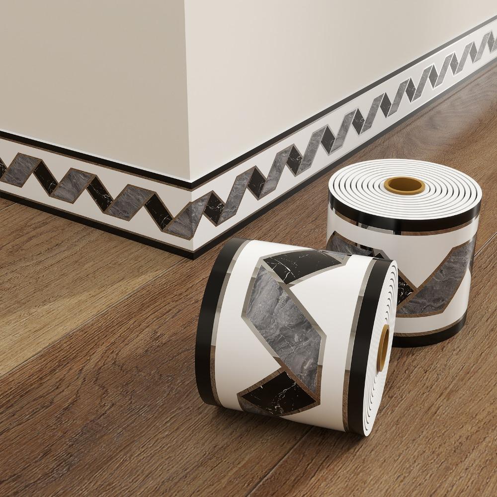 Сделай сам 5 метров Настенный плинтус Утолщенный Противоударная плинтусная линия Мягкая Самоклеящаяся Угловая линия Для дома