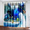 Undersea World Series Deluxe Living Room Bedroom Decoration Sunshade Curtains 2 Pieces of Hook Piercing