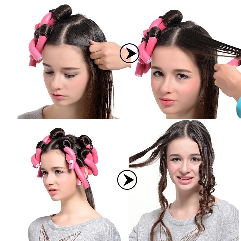 6 шт./лот, щипцы для завивки волос без нагрева, мягкие губчатые бигуди, роликовые пенопластовые гибкие кудри, инструмент для самостоятельной укладки волос, парикмахерские инструменты без нагрева, гибкие стержни