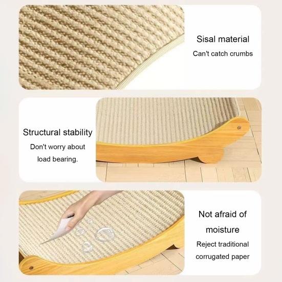 2-In-1 Sisal Cat Scratching Bed Anti-Slip Scratch Board Cat Bed Wear-Resistant Sisal Scratching Lounge Furniture Protector for Cats