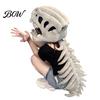 Halloween Decor Dinosaur Skeleton Costume, 3D Spinosaurus Skull Masque Headpiece And Spine, Spooky Plush Hood Costume for Halloween, Cosplay, Dress-Up