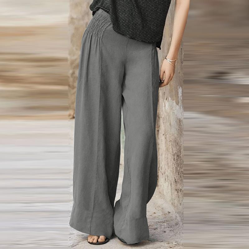 ZANZEA Женские летние свободные прямые плиссированные брюки