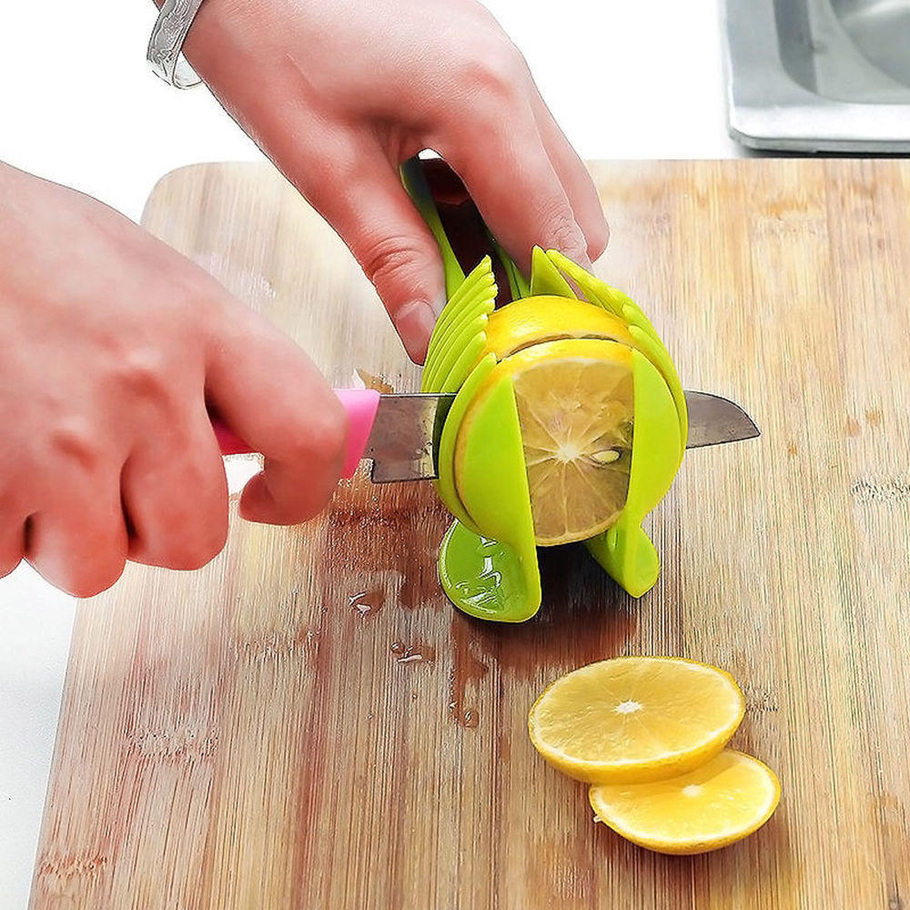 Plastic Potato Slicer Tomato Cutter Tool Shreadders Lemon Cutting Holder Cooking Tools