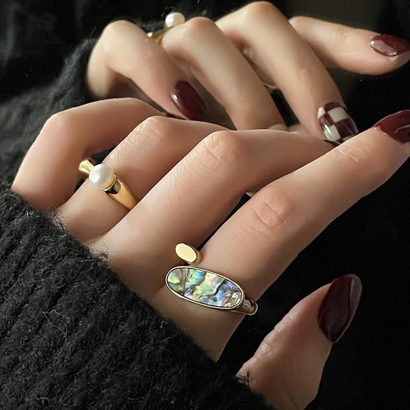 Дэчжон Стильное корейское вдохновение Высококачественное жемчужное кольцо для элегантных женщин Мода