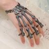 Gothic Punk Skull Ghost Skeleton Finger Bracelet Hand Chain Bangles for Halloween Femme Party Accessories