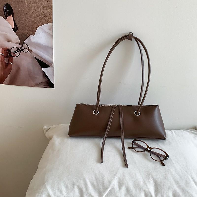 2025 Cross-border New French Pure Color Fashionable One-shoulder Bag Women's Niche Design High-end Armpit Stick