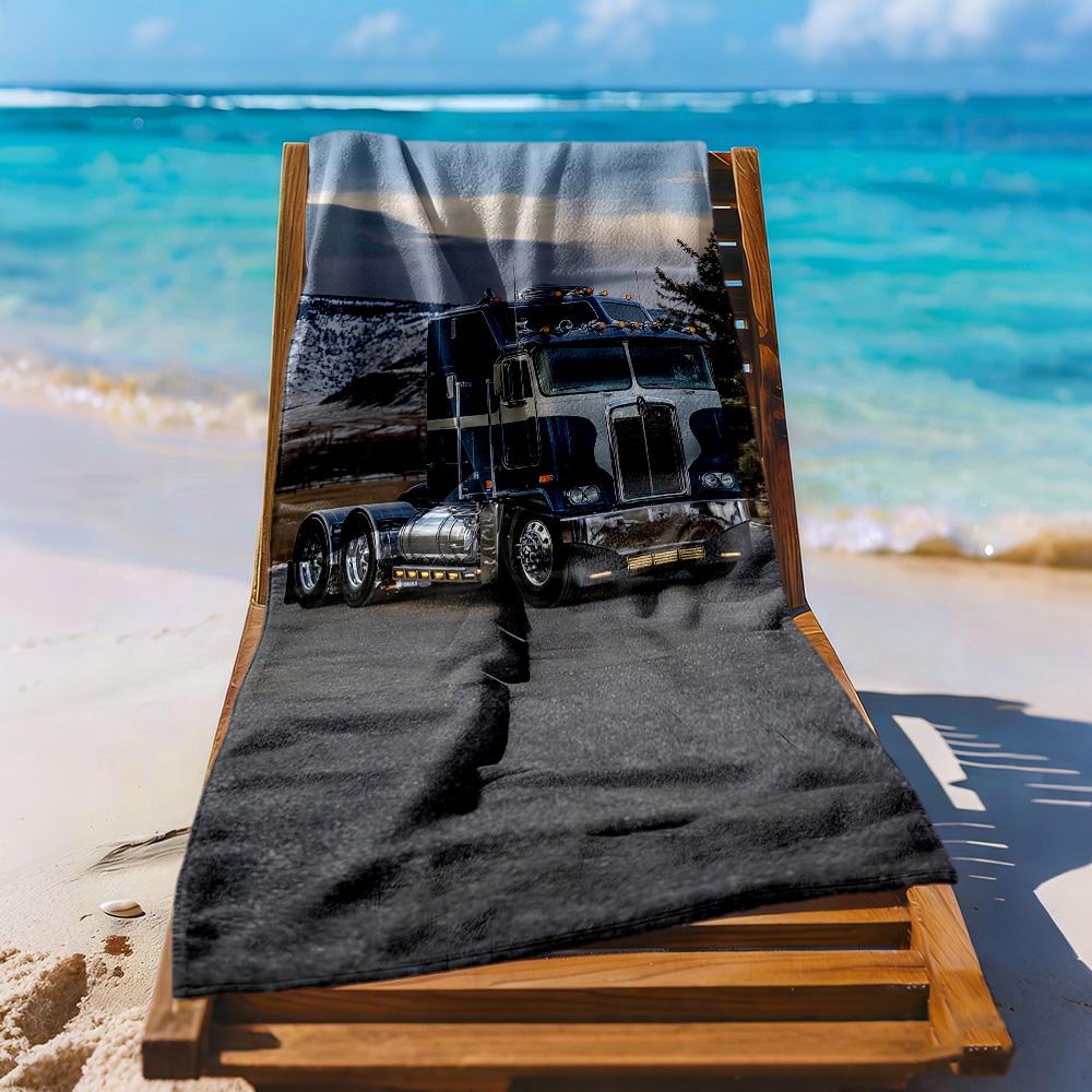 Kw Heavy Trucks Beach Towel Super Soft Microfiber Quickdry Fabric Comfortable Lightweight