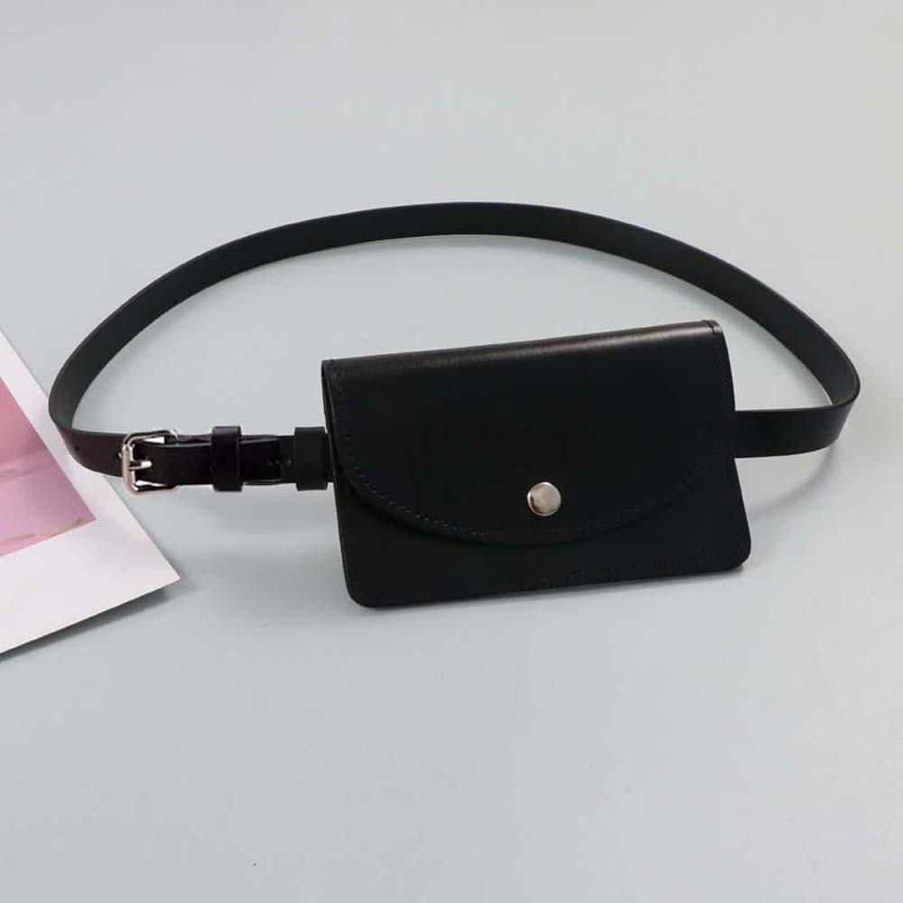 Detachable Waistband Waist Bag Flap PU Leather Coin Purse Waist Belt With Bag  Small Square Pouch