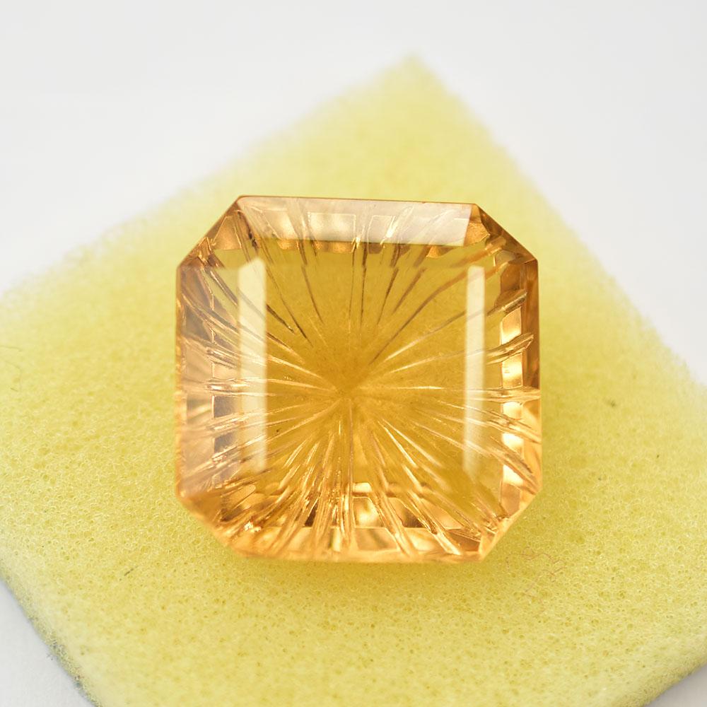 Natural Topaz Loose Gemstone Peach 52 ct Square Cut for Jewelry Making and Gem Collections