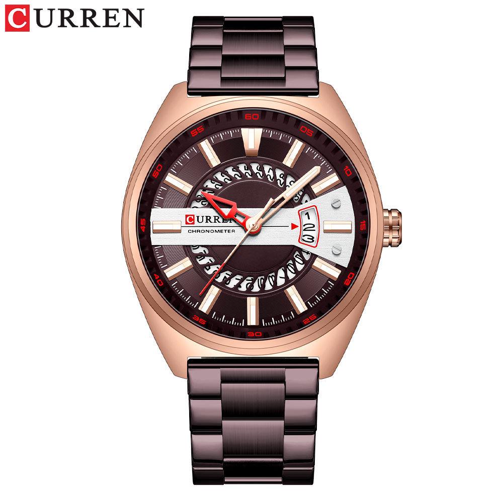 Мужские кварцевые часы Curren 8403 с календарем и стальным ремешком, стиль Business Casual