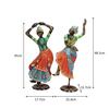 Wrought Iron Bharatnatyam Dancing Couple Showpiece For Home Décor, 17.75 Inch, Multicolor