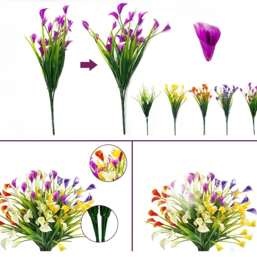 1/2/5Pcss Plastic Calla Lily Artificial Flowers 33cm Fake Plant New Fake Flowers Indoor Decor