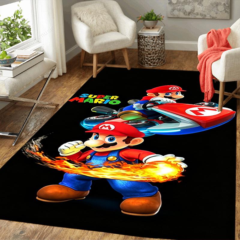 1Pc Super Mario Adventure Rug, Office Carpet Indoor Outdoor Doormat, Non-Slip Soft, Living Room, Christmas Halloween Gift. M928781