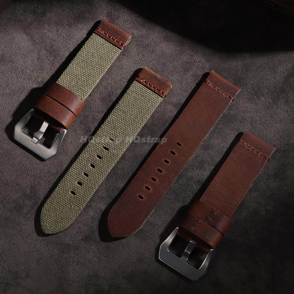 Ручной Нейлоновый Кожаный Ремешок 20мм 22мм 24мм для Panerai для Omega Часовой Ремешок Синий Армейский Зеленый Военный Браслет Мужской Женский Браслет