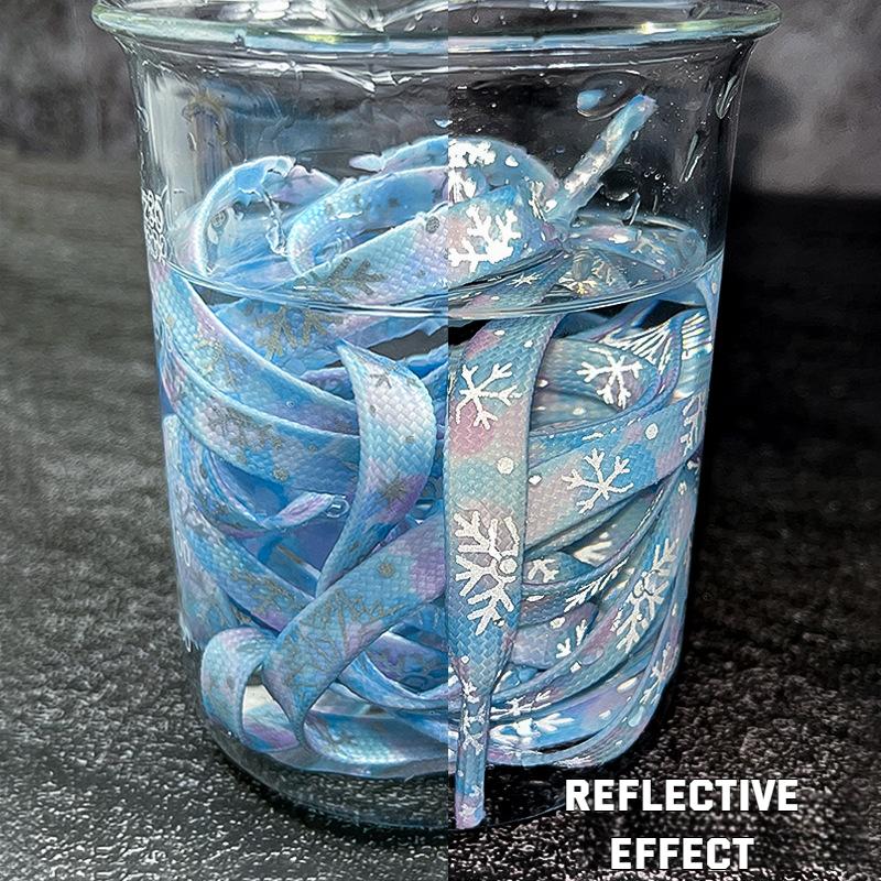 Colorful Reflective Gilding ShoeLaces Cashew Flower Shoelaces for Sneakers Hand-painted Sports Casual Basketball Tennis Shoelace