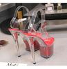 Женские сандалии на очень высоком каблуке для ночного клуба, шлепанцы, босоножки на платформе, прозрачные каблуки для серии 181, каблук 17 см, платформа 7 см, LFD