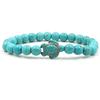 Kirykle 2024 Hot Selling Natural Stone Powder Crystal Women Men Bracelet Beach Beach Turquoise Sea Turtle Simple Couple Jewelry