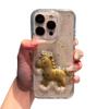 3D Чехол для телефона с капельным клеем Мультяшная лошадь для Apple 17PROMAX Подушка безопасности Противоударный Ощущение кожи Трендовый Женский Большое отверстие Противоударный