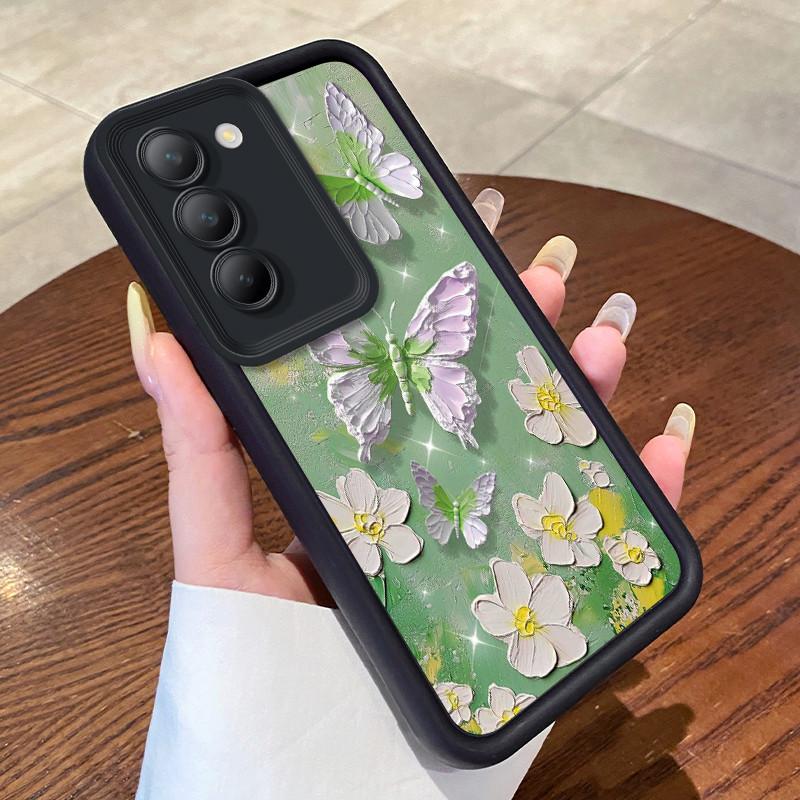 For Vivo V40 SE 5G Phone Case Vivo V30 Lite 4G Funda Vivo V30 SE Cute Flower Fashion Shockproof Cover Silicone Protective Cases