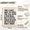 RYYCDOI Middle High School Classroom Wall Decor, Tbh I Can't Wait to Spell the Tea Funny Classroom Wall Art Poster, 12x16 Inches