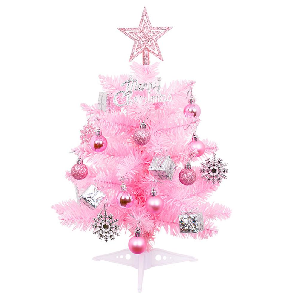 40cm Mini Tabletop Christmas Tree PVC Christmas Tree with Hanging Ornaments for DIY Christmas Decoration