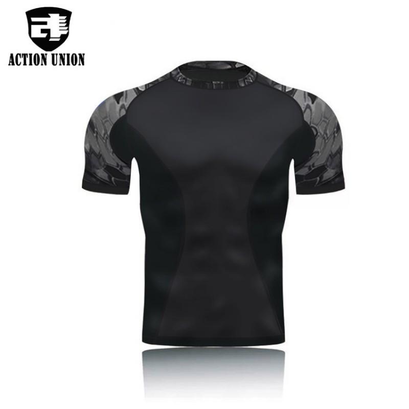 I A Force With Same T-shirt Short-sleeved Camouflage Men's Python Pattern Slim-fitting Fitness Suit