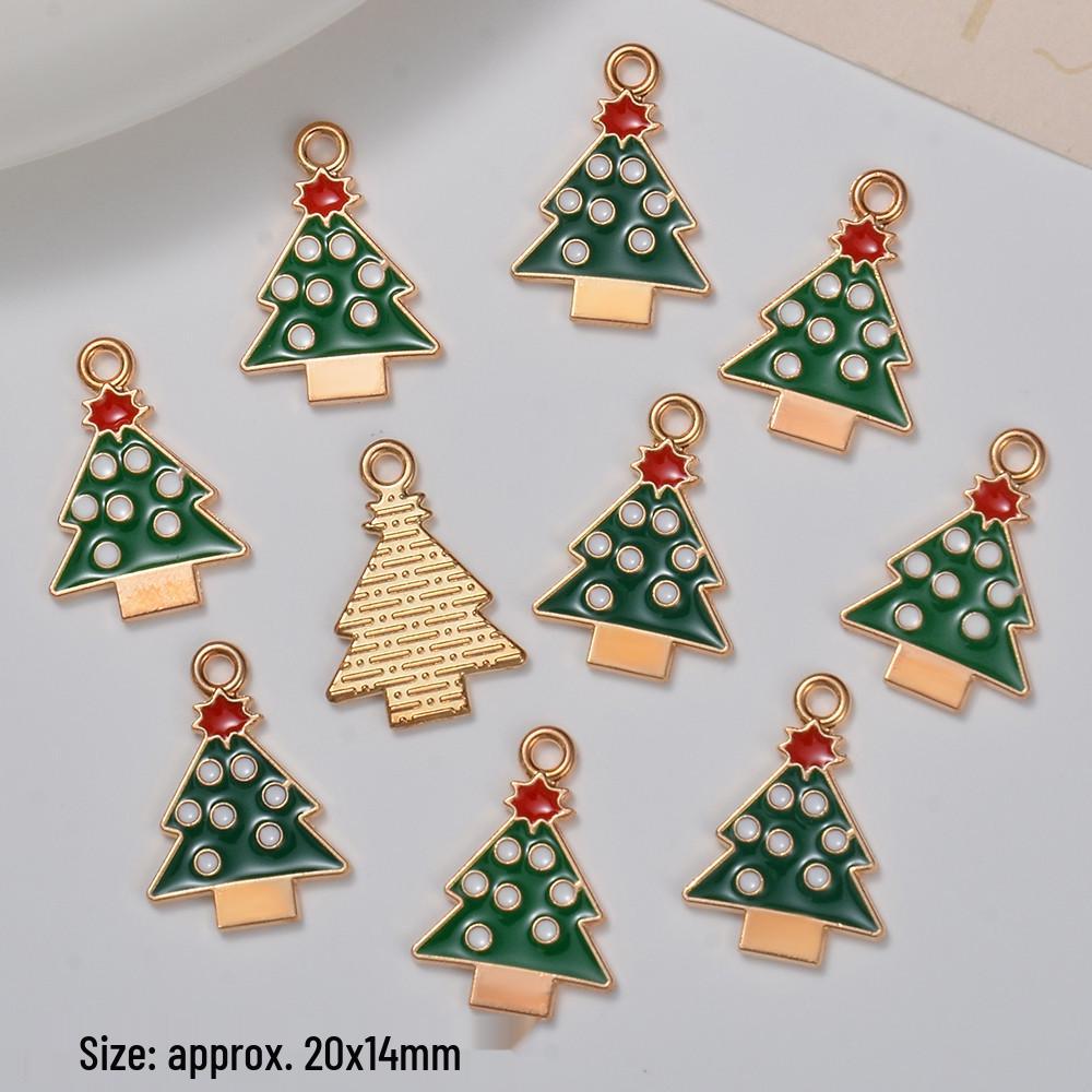 Рождественские шармы с каплями масла: Подвески Санта и Елка для серег своими руками