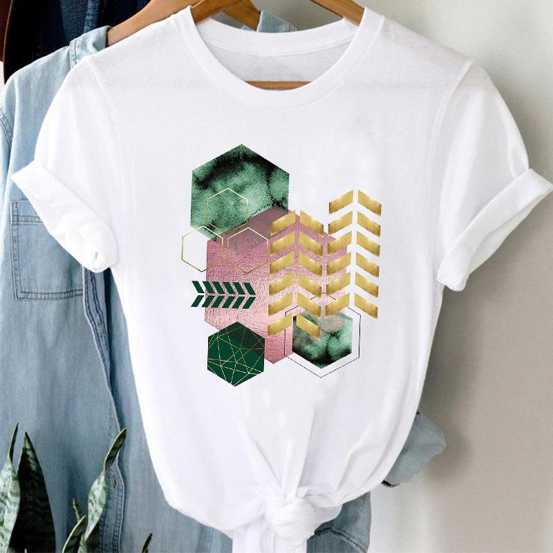 Модная повседневная женская футболка с графикой горного пейзажа в стиле 90-х, летняя блузка свободного кроя, белая, с коротким рукавом, с круглым вырезом, женский топ, одежда