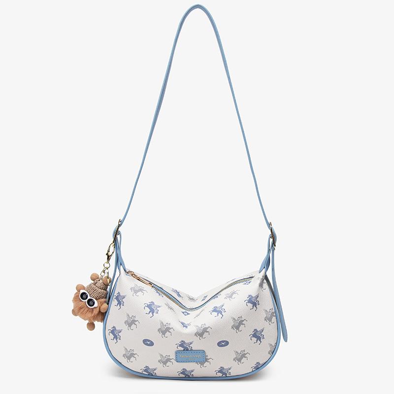 Autumn and winter new fashion portable women's bags niche design high-end printing commuter single shoulder oblique span dumpling bag