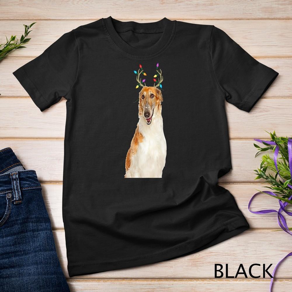 Borzoi Reindeer Christmas Dog Premium Unisex T-shirt