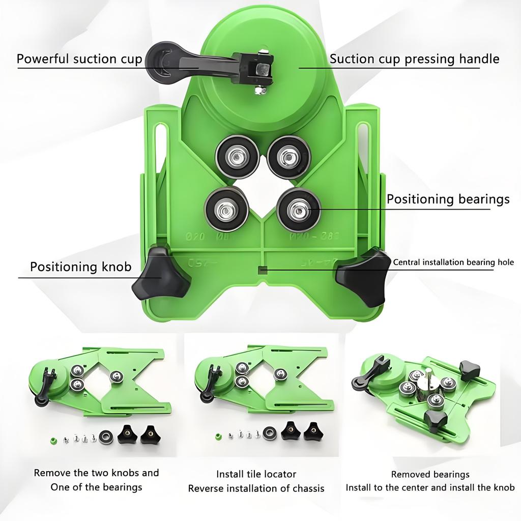 Guide Hole Locator Double Suction Cup Punch Drill Guide Drills Glass Tile Opening Locator 4-83mm Hole Centering Positioning