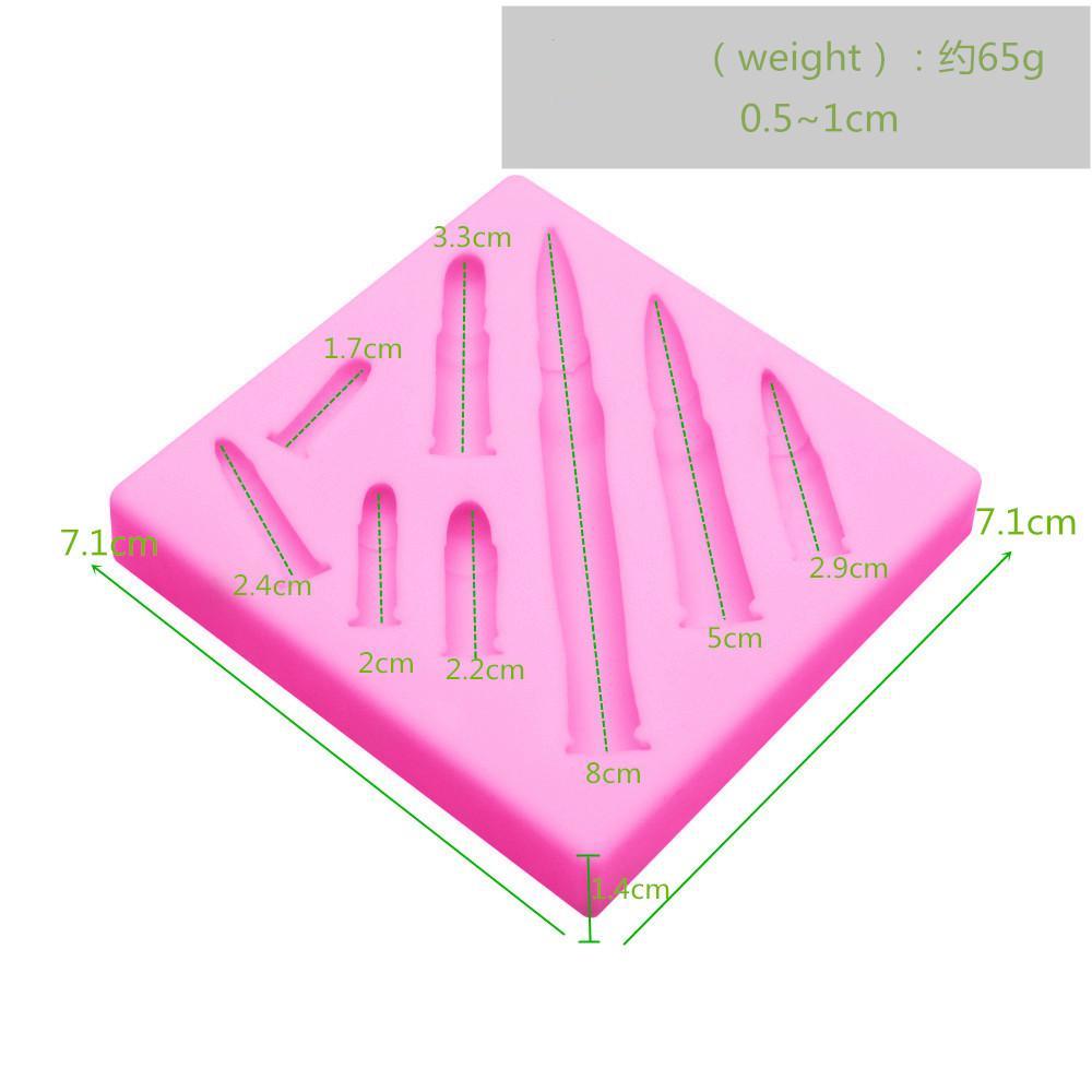 2 шт. DIY пистолет в форме пули, помадка, мыло, 3D силиконовая форма для торта, кекс, желе, конфеты, шоколадные украшения, инструменты для выпечки, формы