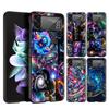 Жесткий ПК чехол для телефона Samsung Galaxy Z Flip 7 6 5 4 Черная крышка для Galaxy Z Flip 3 Складная сумка Capas Вселенная Звездное небо Луна