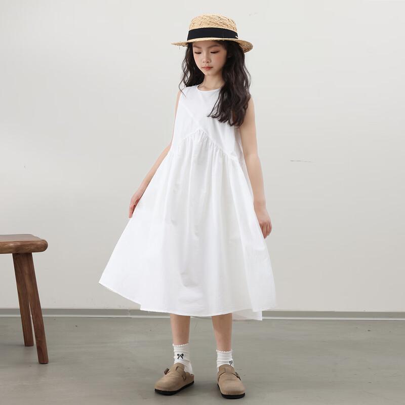 LUSON Girls' Summer Sleeveless A-Line Dress