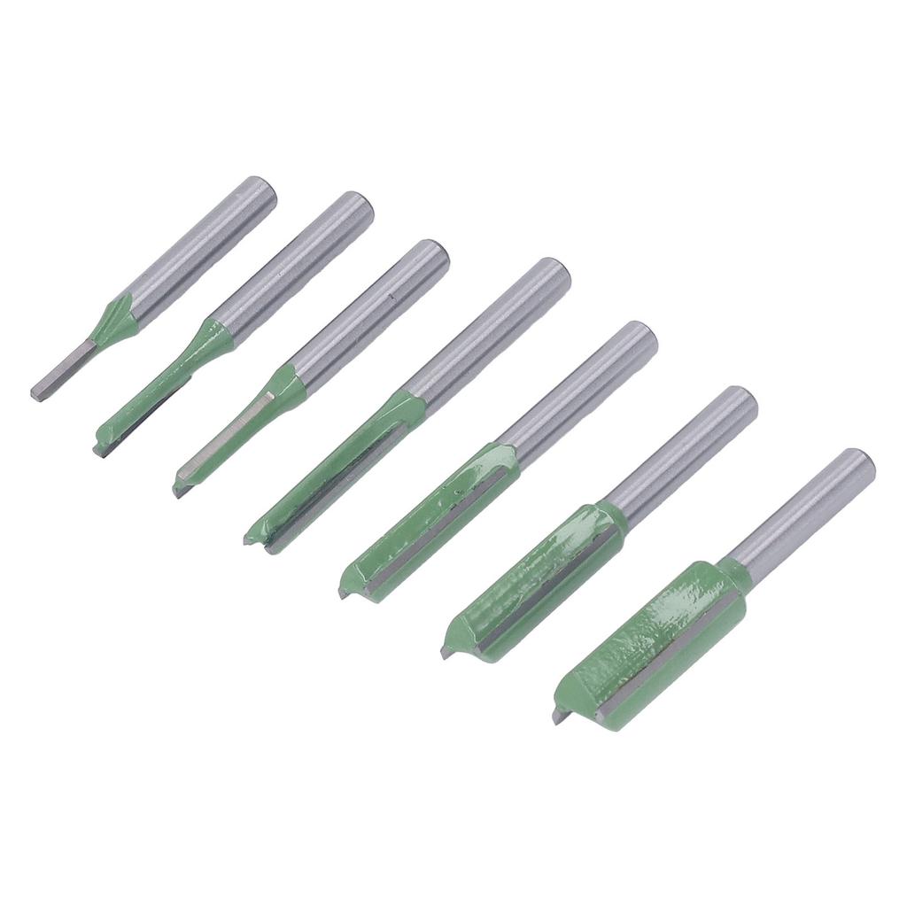 Набор из 7 прямых фрез с круглым хвостовиком, набор инструментов для фрезерования по дереву