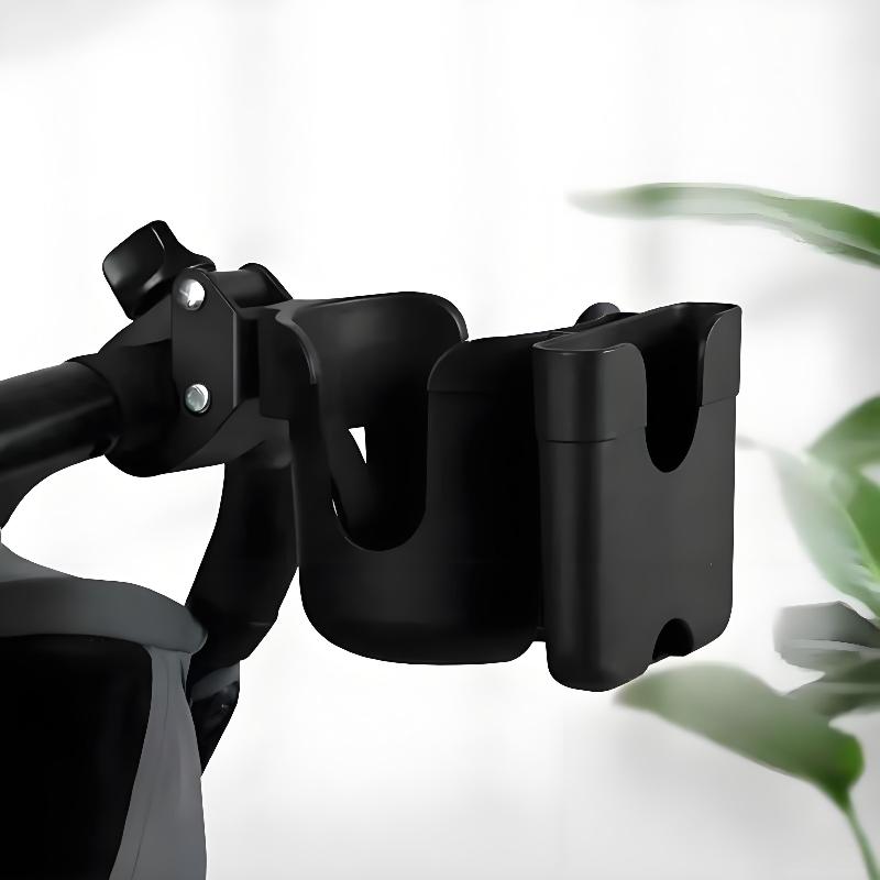 Universal 2-in-1 Stroller Cup Holder with Phone Slot Adjustable Shockproof for Pram Pushchair Travel Walking Baby Outings