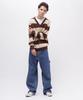 AVIREX V-NECK BORDER KNIT Men's M 050 Braun 783-4240006