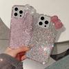 3D Чехол-бампер с блестками, бантом и кристаллами для iPhone 13 12 15 14 16 Plus 17Pro 17 Pro Max Air 11, противоударный, блестящий