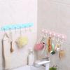 Household Kitchen Adjustable Wall Door Hanger Rack Multifunction Kitchen Storage Holder 6 Hooks Spoon Scoop Bathroom Organizer
