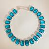 Mixed Color Rectangular 13x18 Crystal Gemstone Necklace - European & American Choker Design