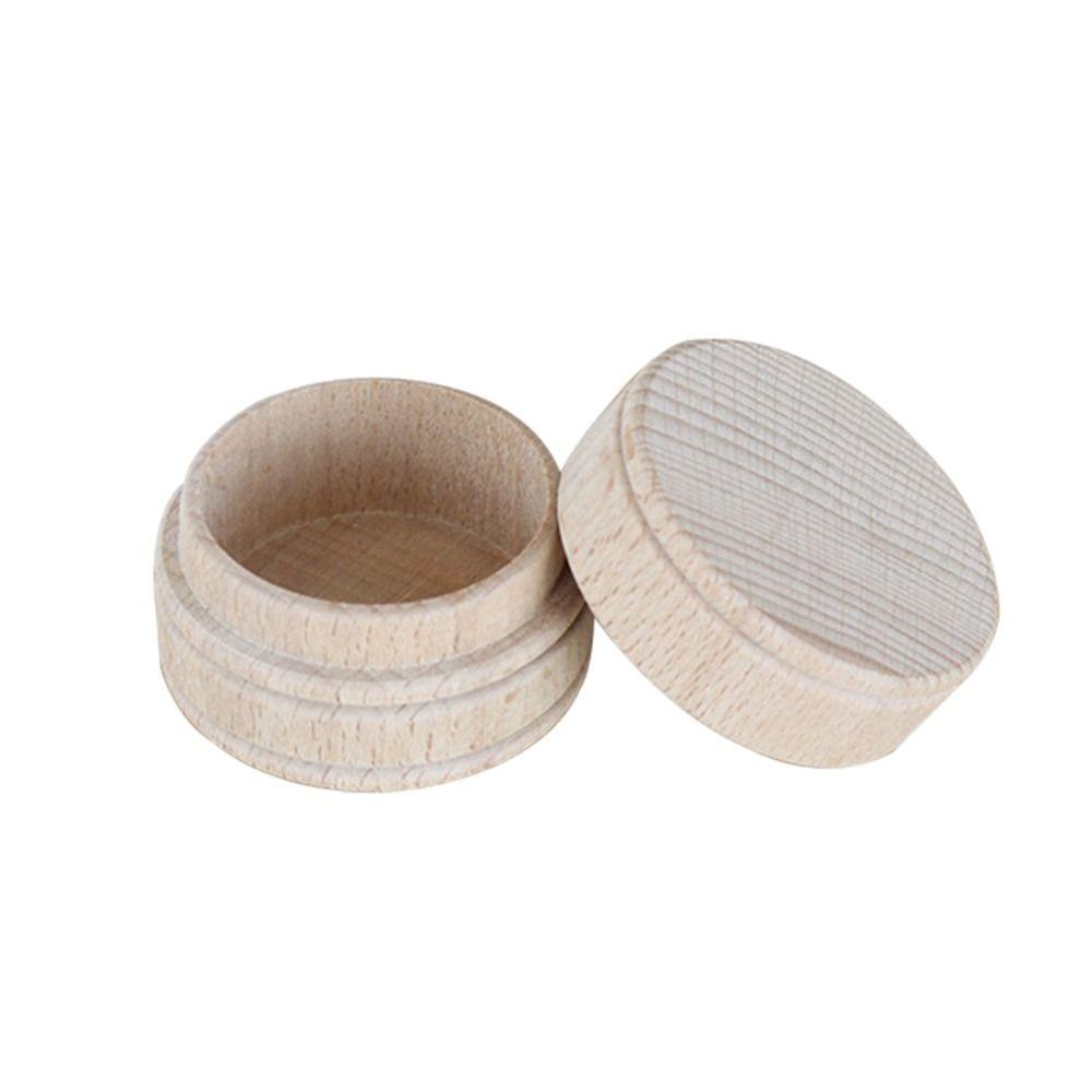 Handmade Wooden Box Round Storage Box Small Jewelry Box Home Decoration