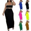 Overall Jumpsuit For Women Summer Sexy Bodycon Tube Crop And Slit Maxi Suspender Skirt Jumper Two Piece Dress