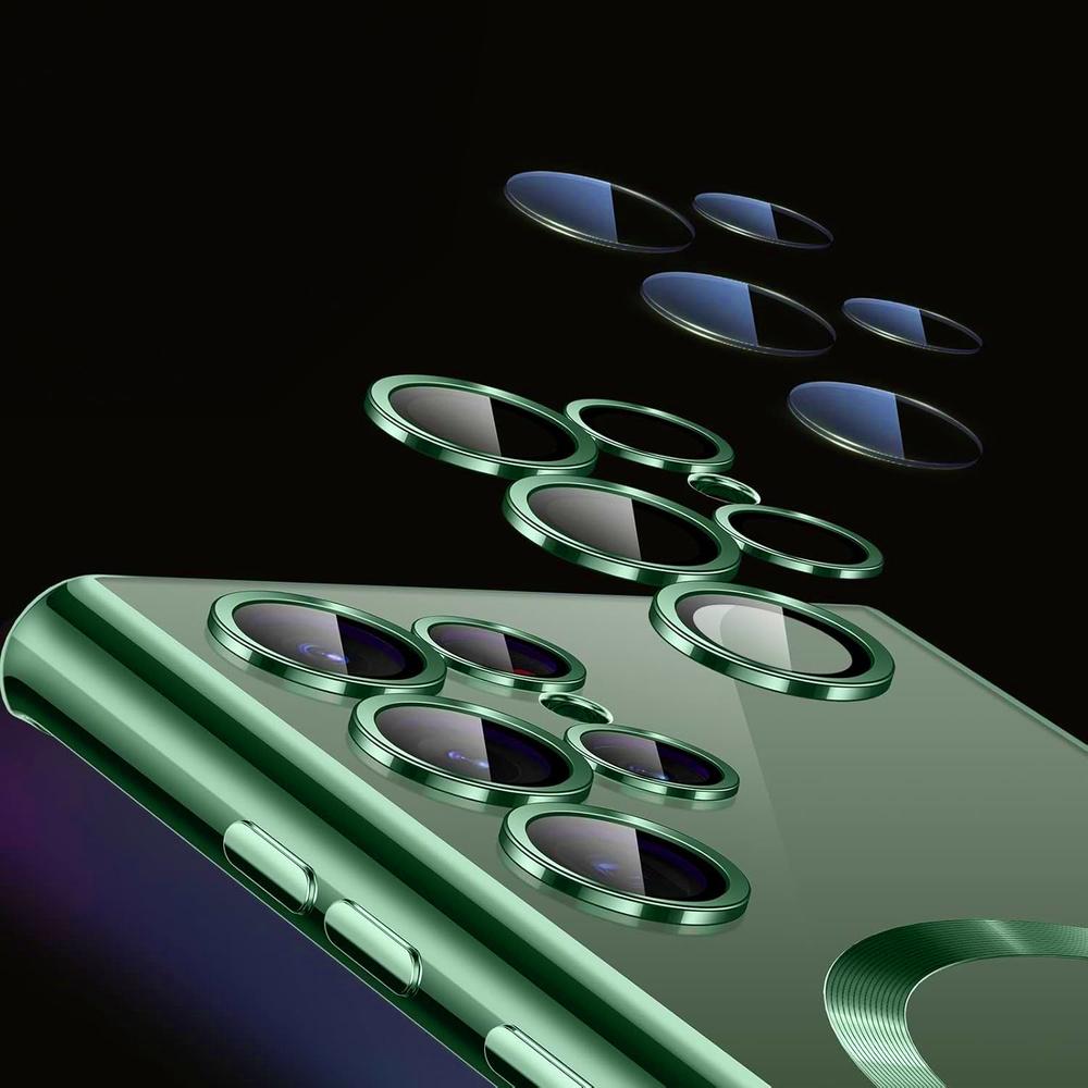 Case for Samsung Galaxy S25 Ultra, Electro MagSafe, green + Glass Screen Protector