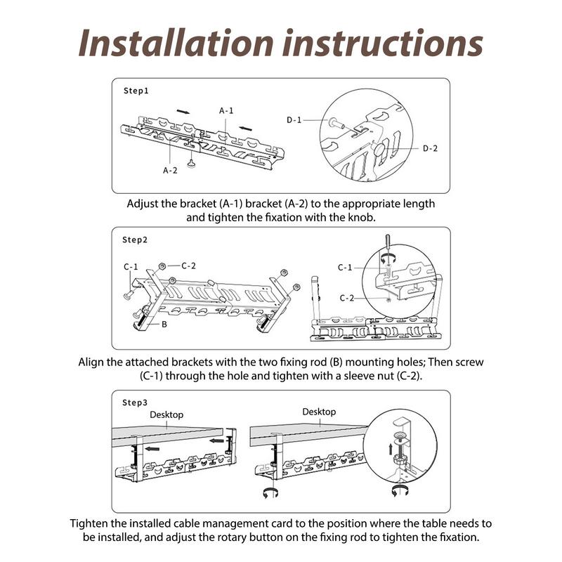 Cable Management Under Desk Cable Tray Under Desk No Drill Space Saving Under Desk Wire Management Tray For Table And Home