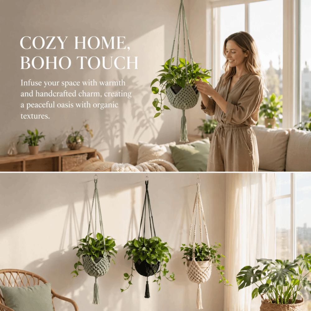 Sturdy Macrame Plant Hanger Handmade Flower Pot Hanging Planter Hanging Basket Indoor Outdoor