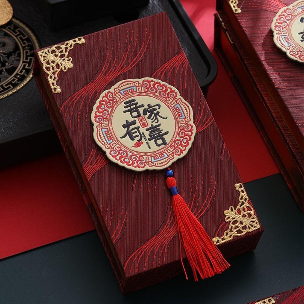 Retro New Year Red Envelop Paper Money Pocket Blessing Wedding Box