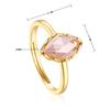 Tancise Classic 925 Sterling Silver  9*6 Pink Quartz Ring Ladies Jewelry Wedding Promise Party Gift